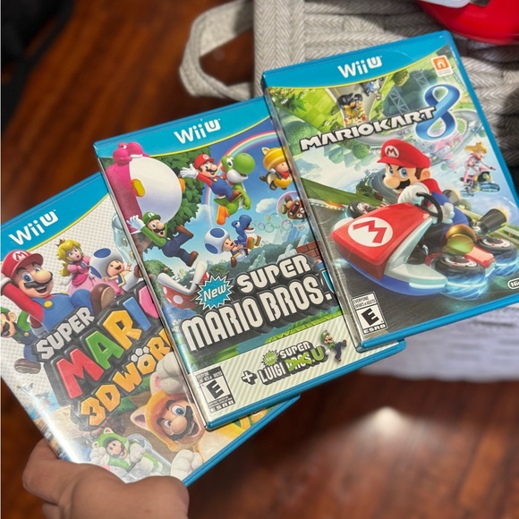 Nintendo Wii U Game Trio - Blue Cases